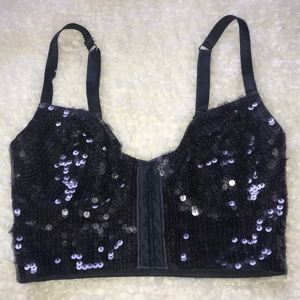 LAST CHANCE Topshop Navy Sequin Bralette